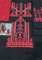 Asim Jofa L-Embroidered 2pc linen dress with